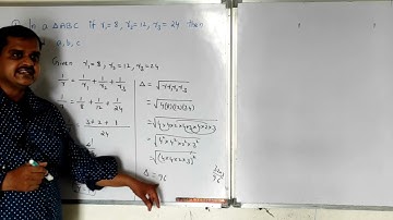 In a triangle ABC if r1=8, r2=12, r3=24 then find a, b, c