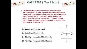Solution to GATE 1991 Electronic Devices (One Mark) - Transistors