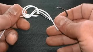 :   ?  :  , , .How to tie the hook? Three knots.