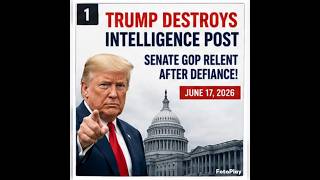 Trump DESTROYS Intelligence Post — Senate GOP Relent After Defiance! (June 2026) #uspolitics #usnews
