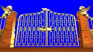 Футаж Золотые ворота с купидонами хромакей