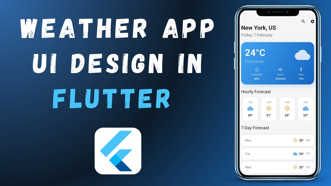 Weather App UI Design In Flutter - Flutter UI Design Tutorial - YouTube