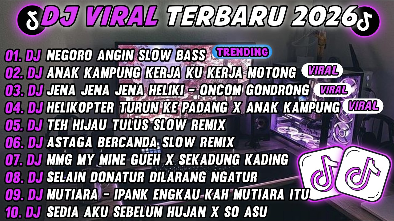 DJ TIKTOK TERBARU 2026-🎵DJ NEGORO ANGIN SLOW🎵DJ AKU ANAK KAMPUNG KERJA KU KERJA  MOTONG FULL ALBUM