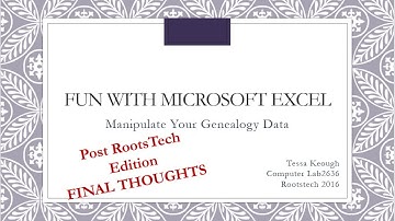 Final Thoughts on Fun with Excel