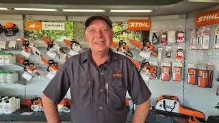 Rudi van STIHL SA gesels oor hulle handelsmerk en verskaffersnetwerk hier op NAMPO 2024.