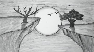 How to draw Edges of a Cliff - Easy Step-by-Step Pencil Drawings - Landscape drawing #fatimakaart22