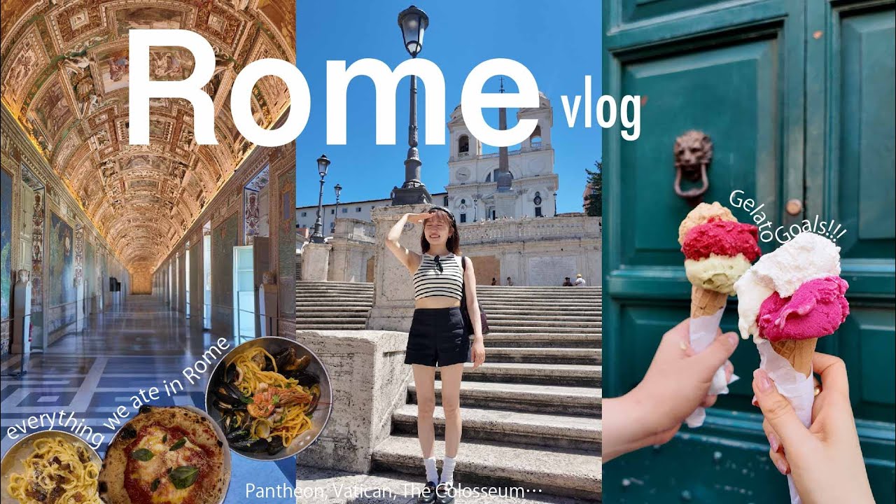 【Italy vlog】歩いているだけでお洒落な街ローマの休日3日間🇮🇹 | 絶品イタリア料理/ 人生1ジェラート/ 世界遺産巡りetc…