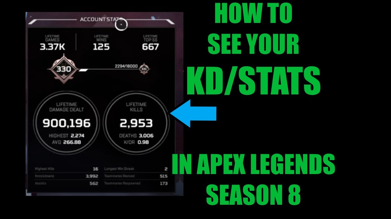 How to see my kd in apex legends season 8 YouTube