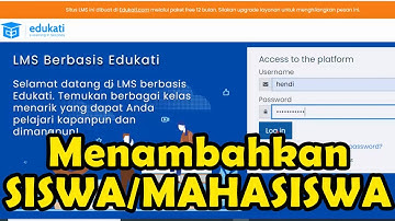 Cara Menambah Siswa/Mahasiswa Dalam Edukati Moodle E Leraning