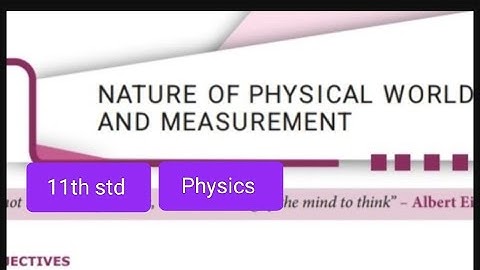 1.NATURE OF PHYSICAL WORLD AND MEASEREMENT(book back answers)11th std Physics