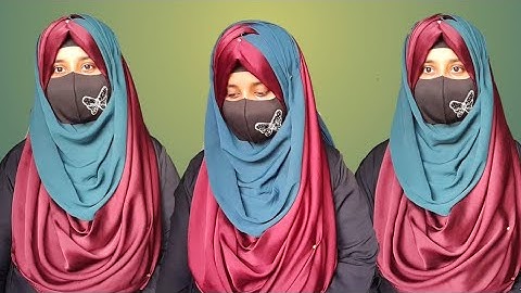 criss cross Hijab style with chiffon / jorjet hijab ( full coverage)