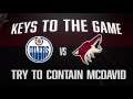11/25/16 Coyotes vs. Oilers: Keys to the Game