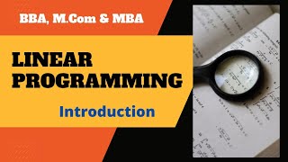 Linear programming - introduction /Malayalam
