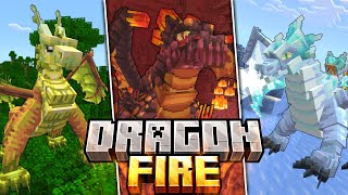 O MELHOR ADDON DE DRAGÕES PARA MINECRAFT PE 1.20+ | Dragon Fire Addon (Bedrock)