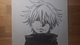 How to Draw Gojo Satoru – Easy Anime Drawing for Beginners | Jujutsu Kaisen Fanart