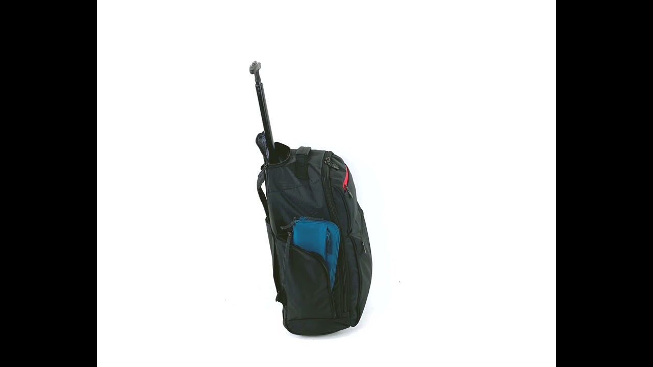 Protege 22 Black Rolling Backpack with Telescopic Handle 