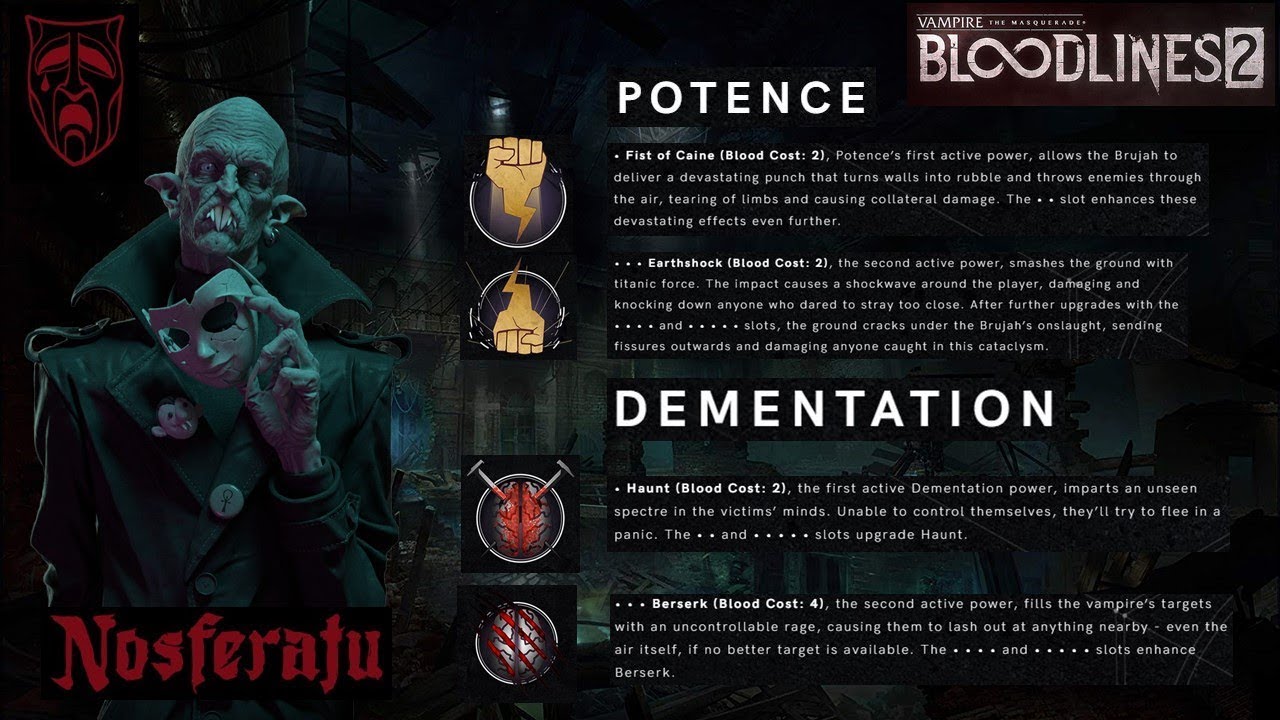 Vampire the Masquerade: Bloodlines - Clans Explanation 