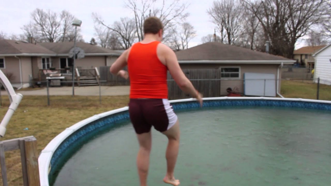 Jumping into a frozen pool YouTube