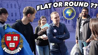 ASKING HARVARD STUDENTS IS THE EARTH FLAT OR ROUND?? *shocking responses*