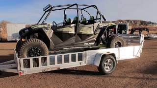 Unloading a RZR from an Aluma 8114SR Trailer