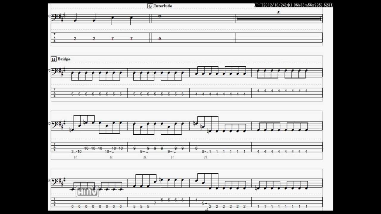 ミスチル Hero ベースtab譜 Youtube