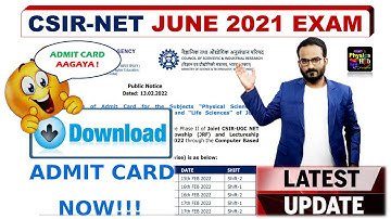 CSIR-NET ADMIT CARDS ARE RELEASED NOW | PHYSICS HUB