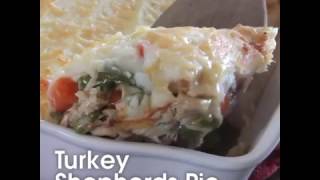 The perfect casserole to use up leftover turkey and vegetables from
holidays! peas, carrots beans with gravy then piled mashed potatoes
topp...