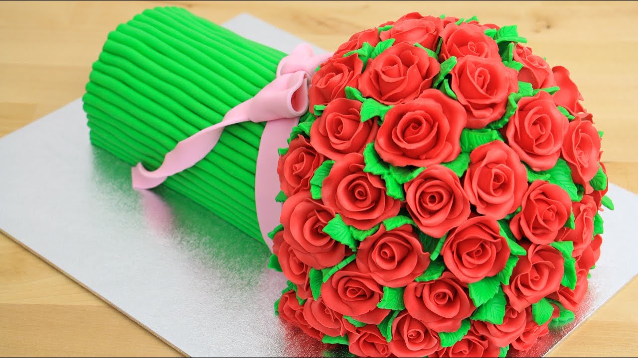 ⁣ROSE Bouquet Cake- How to make by Cakes StepbyStep