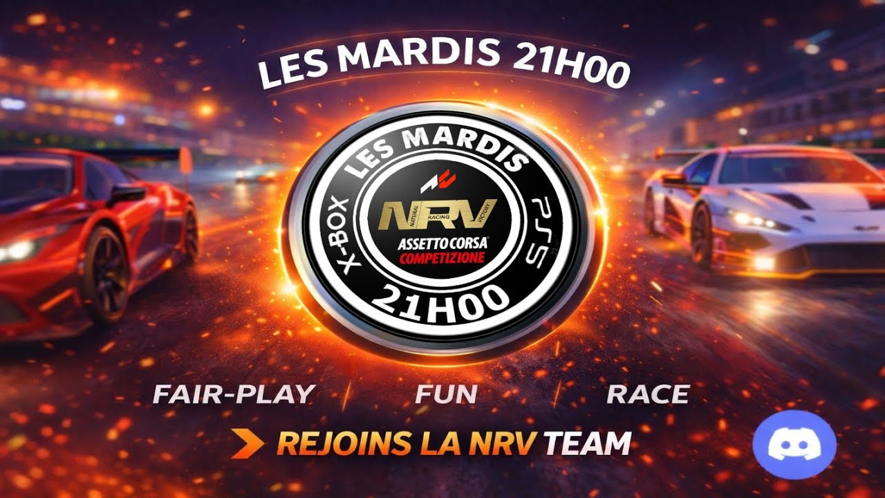 # Assetto corsa competizione: CAST de course event organiser par la TEAM NRV sur laguna seca