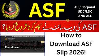 ASF Test Preparation 2026 | ASF Test Schedule 2026 | How to Download ASF Written Test Slip 2026