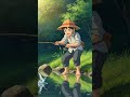 Unexpected Fish Catch by a Boy 😱🎣 #trending#viral #shorts #shortfeed #ghibli