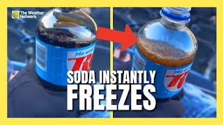 Football Fan's Drink Instantly Turns to Slush in Extreme Cold | #forecast screenshot 3