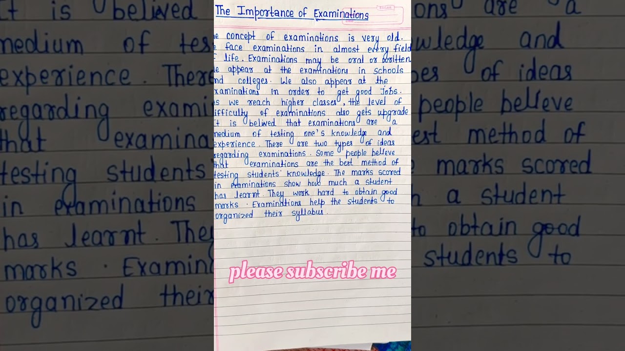 Essay on the importance of exam....