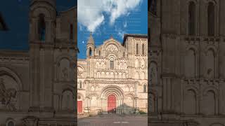 Eglise Abbatiale Sainte-Croix Timelapse Hyperlapse In Bordeaux, France, Romanesque Catholic Church