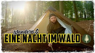 Nach einer Wanderung durch die NATUR schlafe ich im WALD! 🏕️🌤️