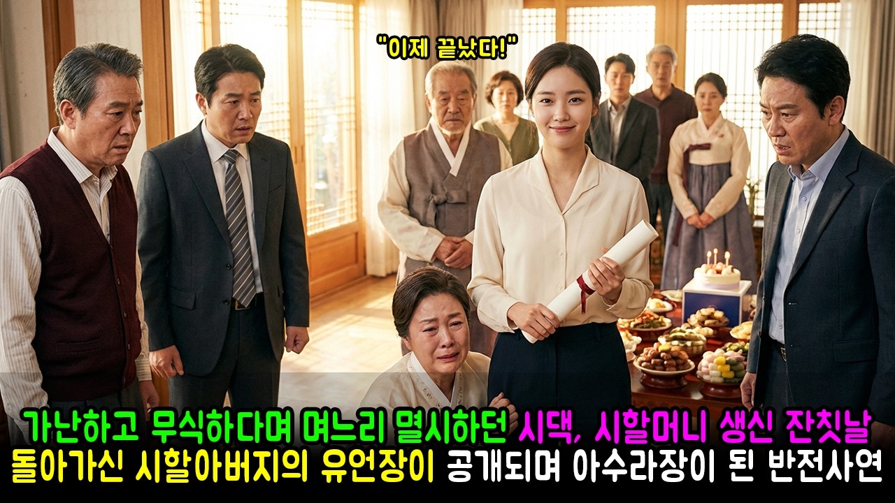 가난하고 무식하다며 며느리 멸시하던 시댁, 시할머니 생신 잔칫날 돌아가신 시할아버지의 유언장이 공개되며 아수라장이 된 반전사연