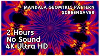 Psychedelic visuals mandala art background video for 2 Hours #4kscreensaver #vjloop