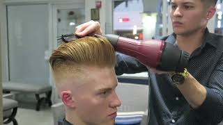 Blonde Pompadour Mastery Top Hairstyling At Coral Gables Best Barbershop