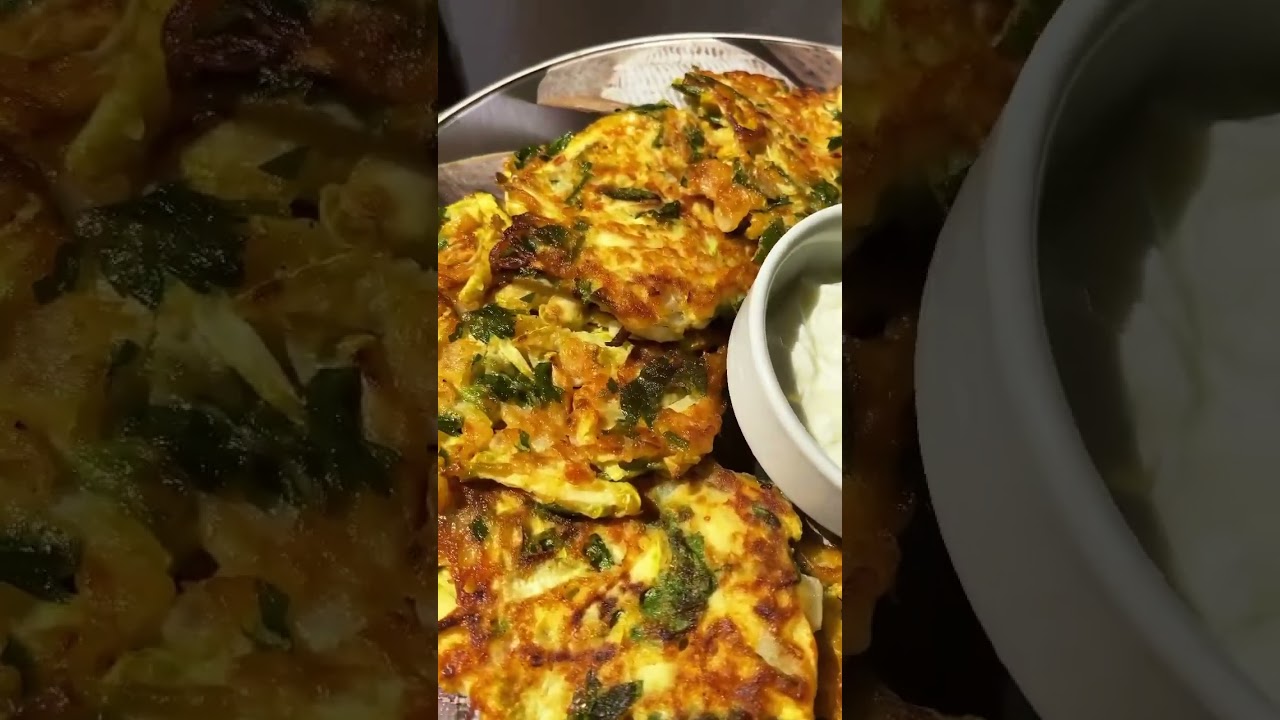 Кабачкові оладки🤍 Zucchini pancakes 