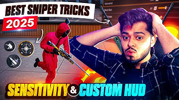 Best Sniper Sensitivity and Custom HUD Free Fire - 2 & 3 Finger | Arrow Gaming AWM Tips and Tricks 🎯