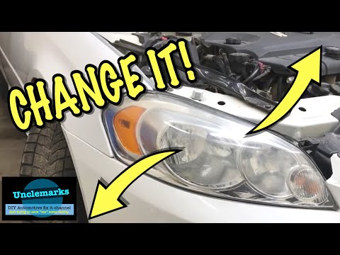 how to replace a headlight and bulbs Chev Impala 2006 to 2013 and monte carlo 2006 and 2007 (EP 92)
