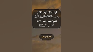 سورة القصص الآية ٤١ الى ٤٣ بصوت الشيخ محمد صديق المنشاوي