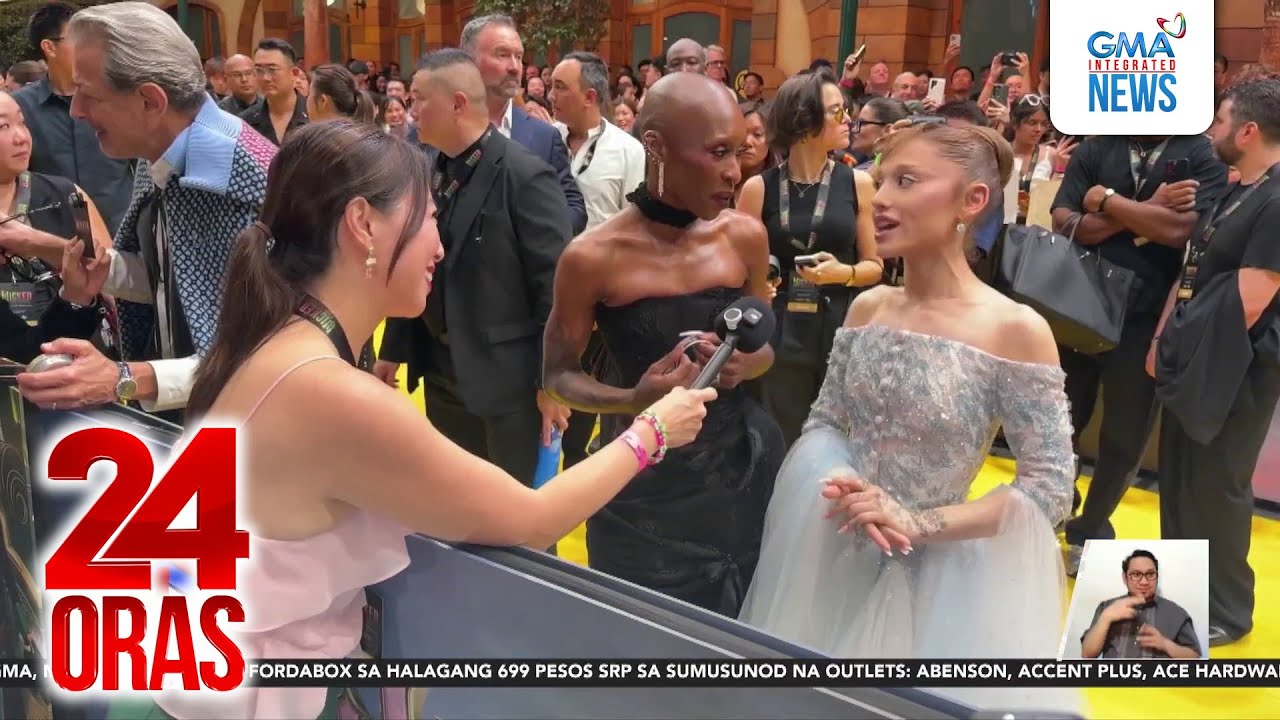 Ariana Grande, sinunggaban ng fan sa yellow carpet; Cynthia Erivo, to the rescue | 24 Oras