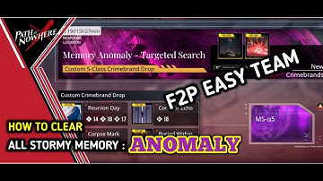 Path To Nowhere | Stormy Memory Anomaly Guide F2P Easy Team