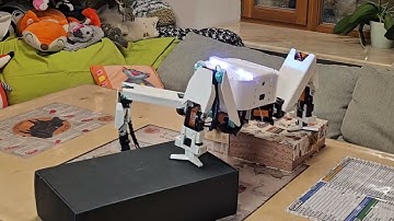 Robot overcoming obstacles using touch sensors and gyroaccel