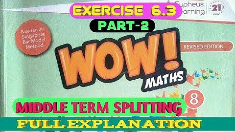 Exercise 6.3 class 8 wow maths book solutions