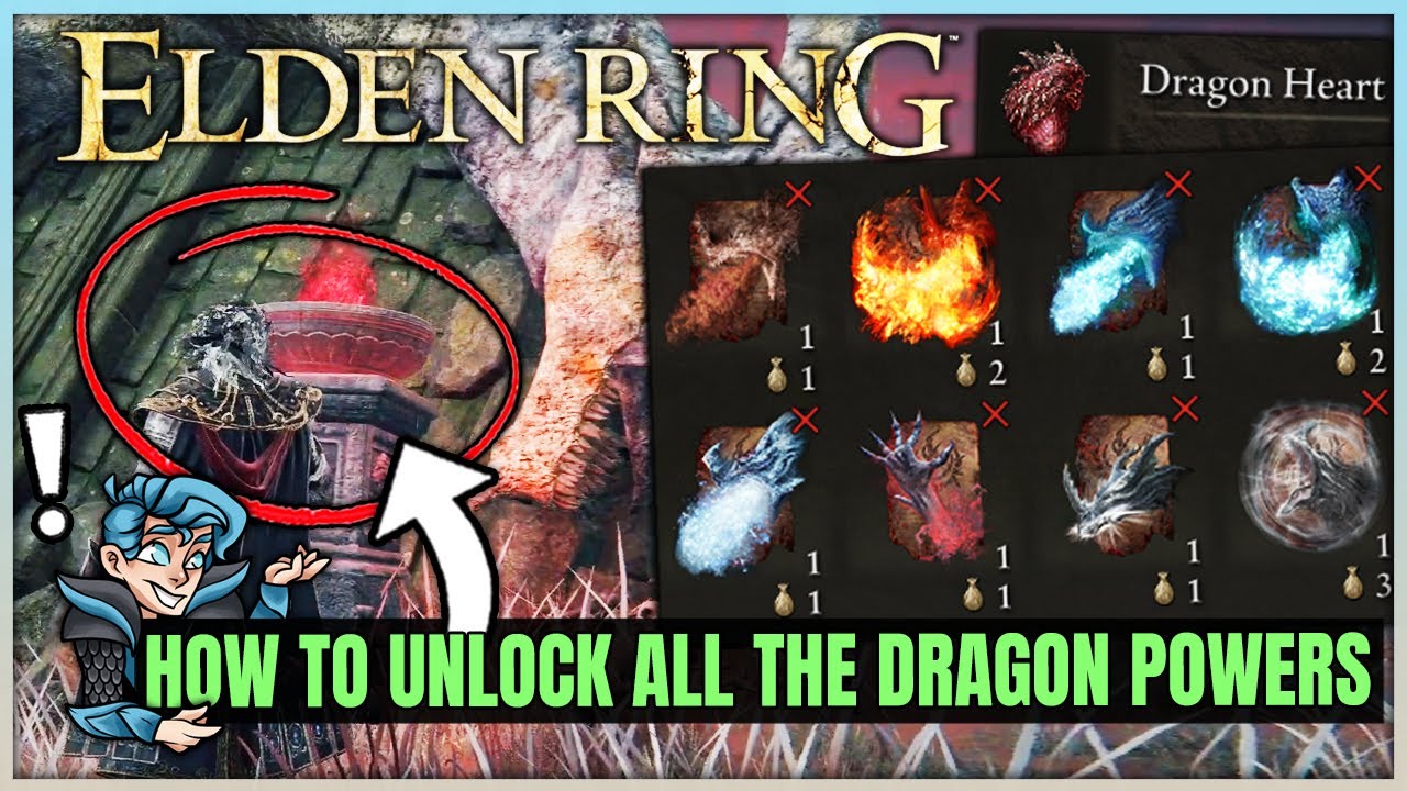 Elden Ring - How to Unlock ALL Broken Dragon Powers - Dragon Heart Farm & Dragon Cathedral Guide!