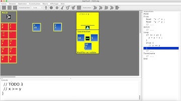 Calcul de PGCD par soustraction en AlgoTouch