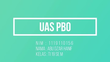 UAS Pemrograman Berbasis Objek(PBO)