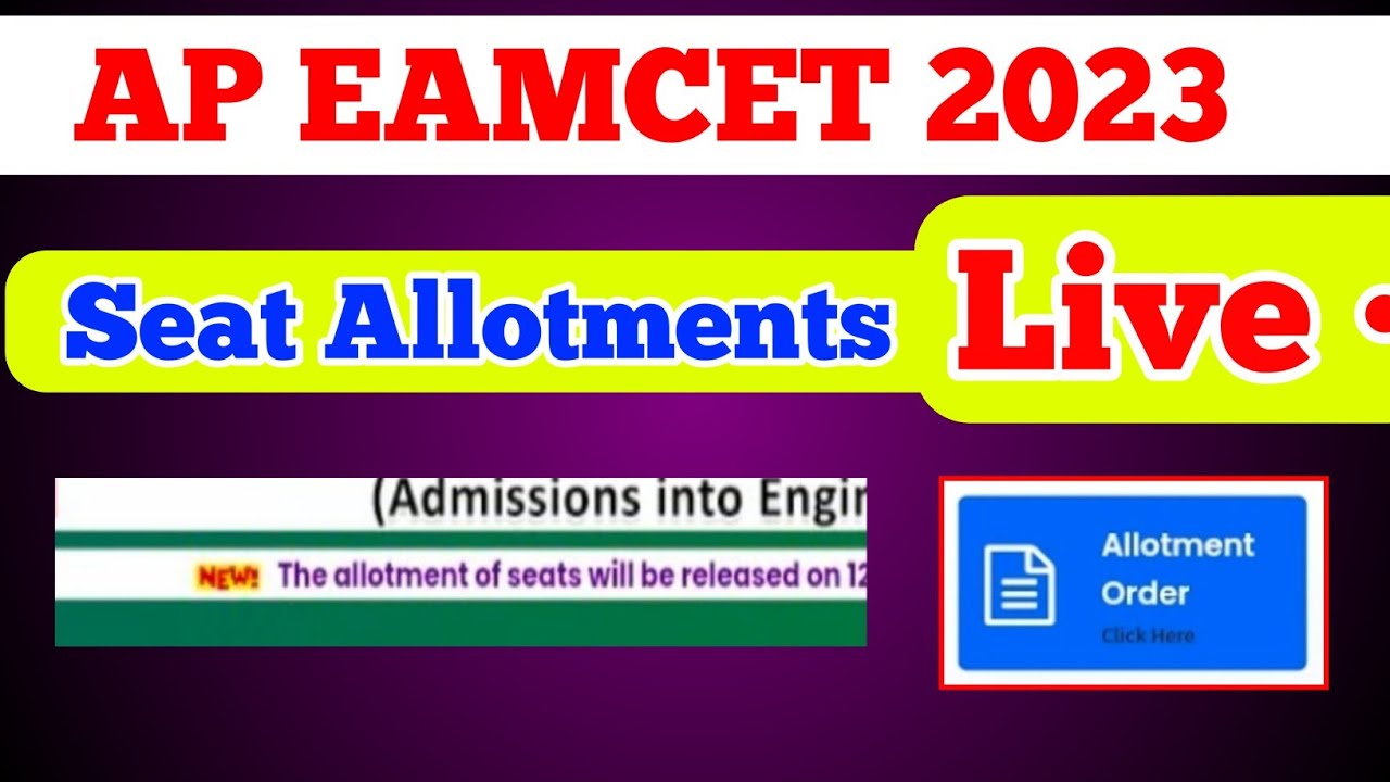 Ap eamcet seat allotments live YouTube